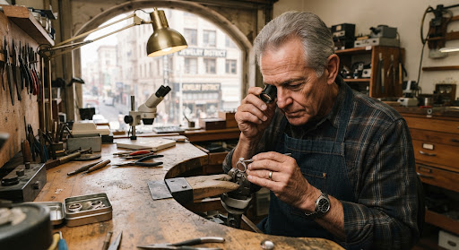 Master jeweler at the DTLA workbench