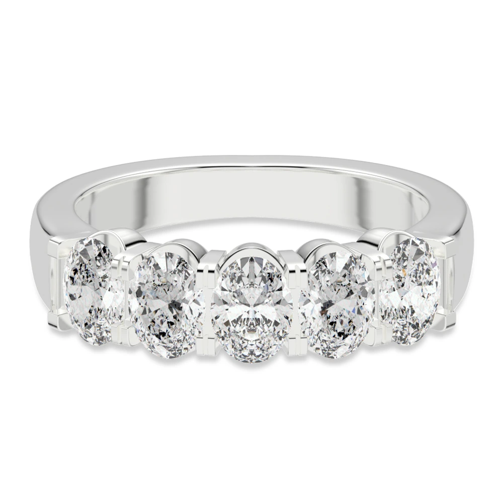 3 ct. tw. Oval 5 Stone Comfort Ring