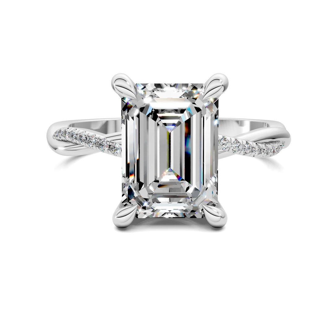 Lab Grown Scalloped twisted Pavé Ring