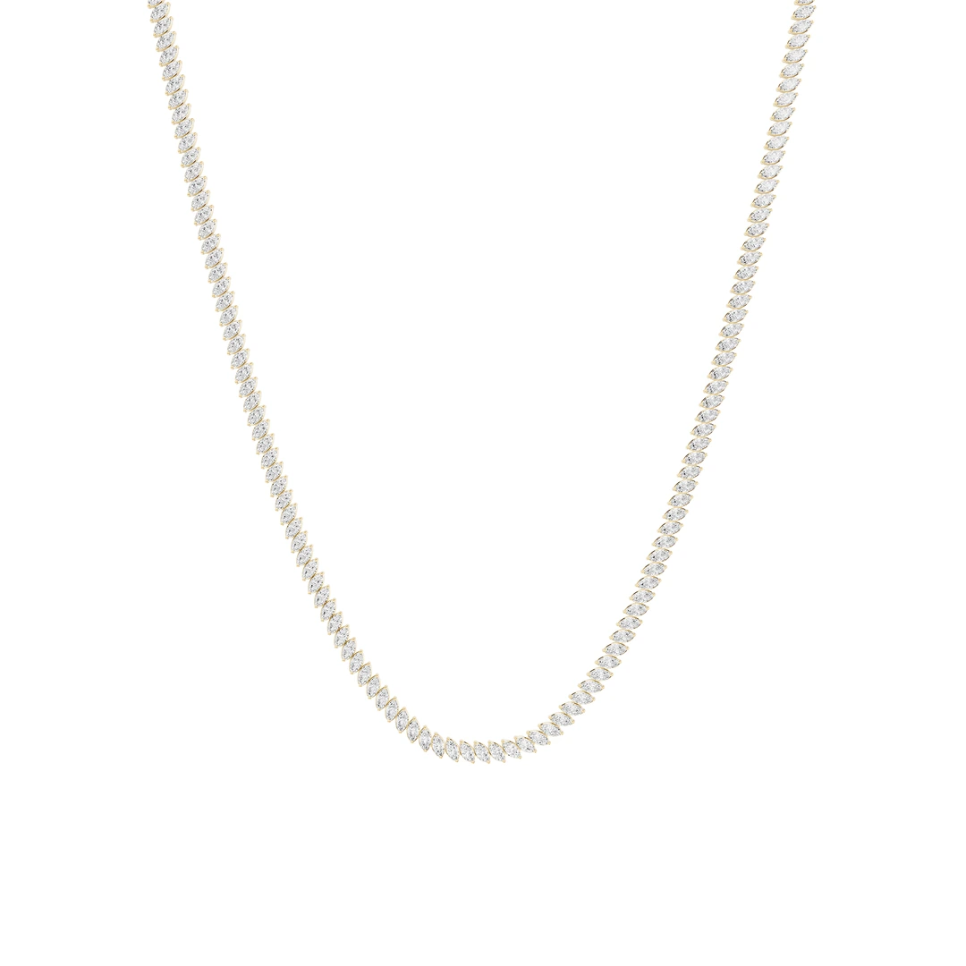 Marquise Lab Grown Diamond Diagonal Tennis Necklace
