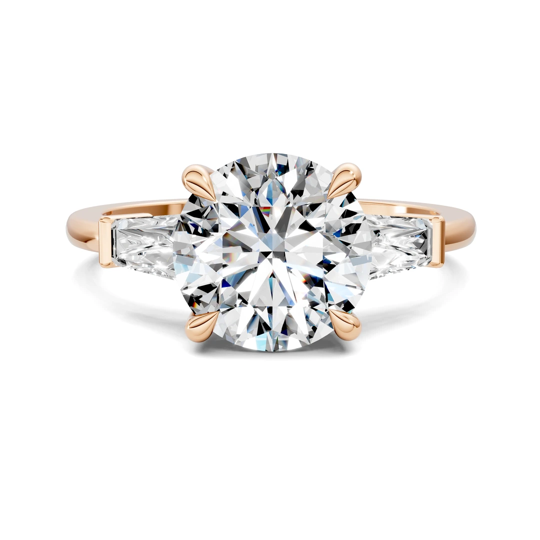 Lab Grown Tapered Baguette Three Stone Ring