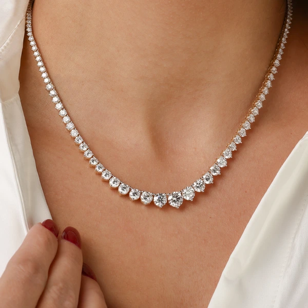 13 ct.wt. Round Fashion Necklace in 18K Yellow Gold
