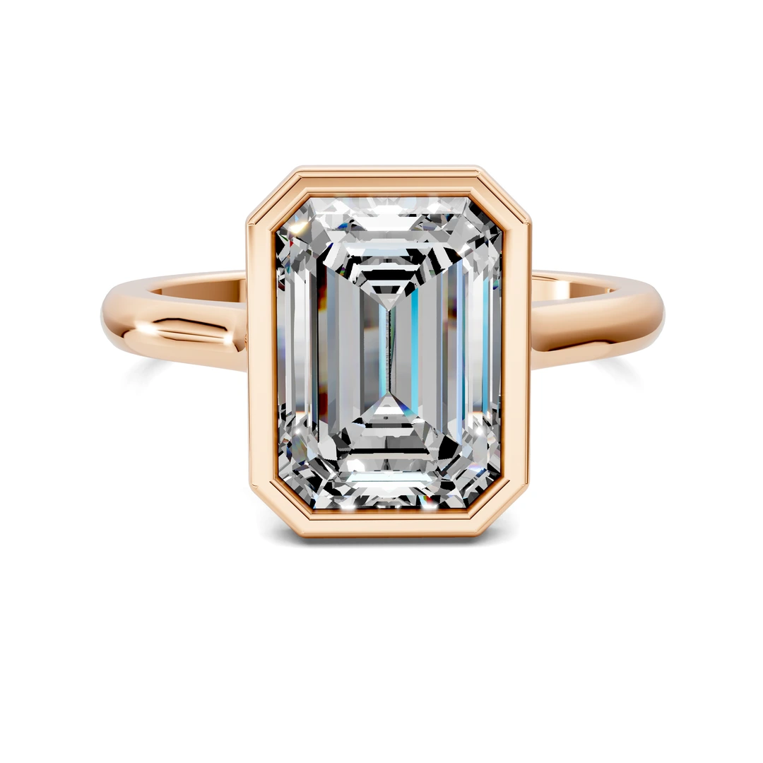 Lab Grown Bezel Cathedral Solitaire Ring