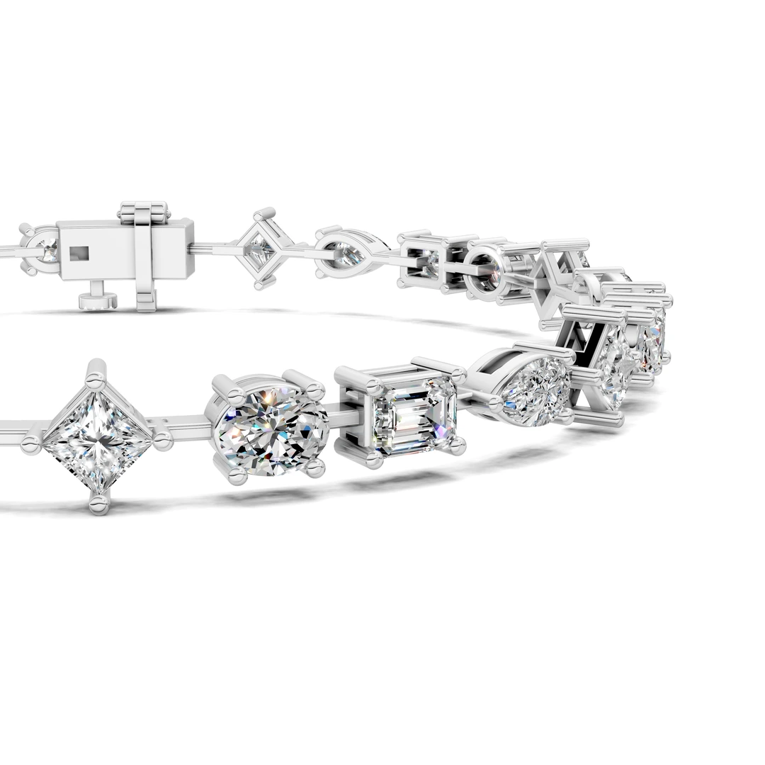 Lab Grown Mixed Fancy Shapes Link Bracelet
