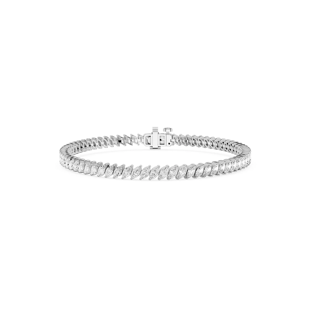 Marquise Lab Grown Diamond Offset Tennis Bracelet
