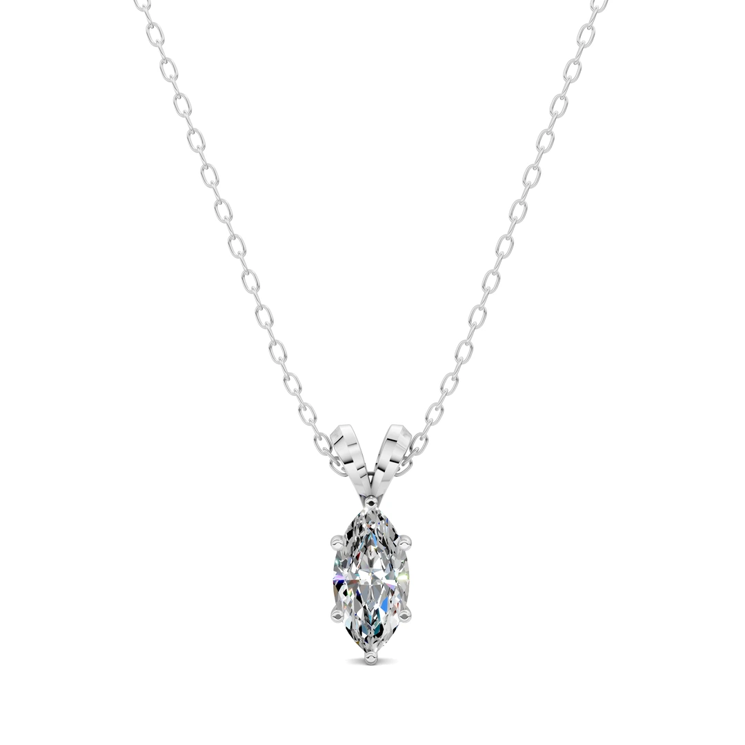 Lab Grown Split Bail Marquise Pendant