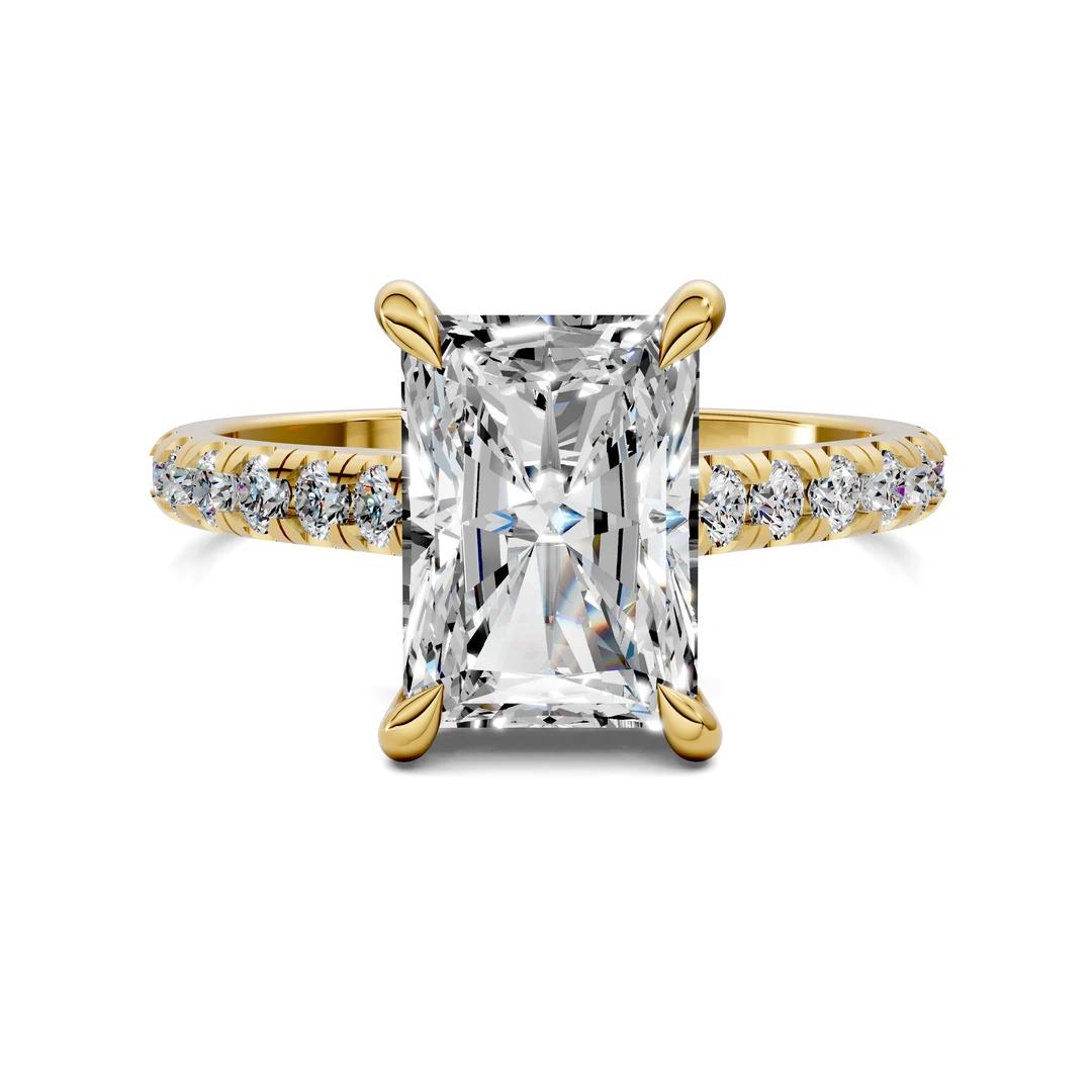 Lab Grown Cathedral Hidden Halo Pavé Ring