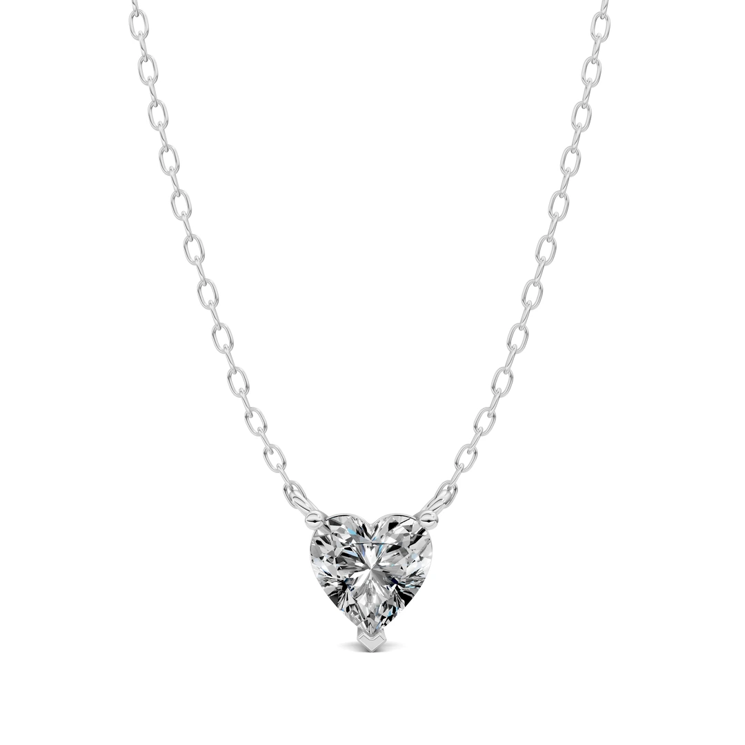 Lab Grown Solitaire Heart Diamond Pendant