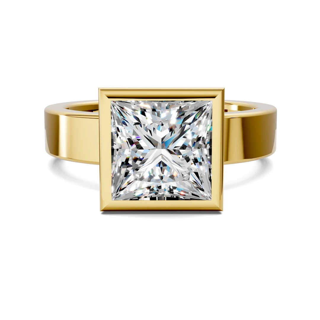 Lab Grown Bezel Solitaire Ring