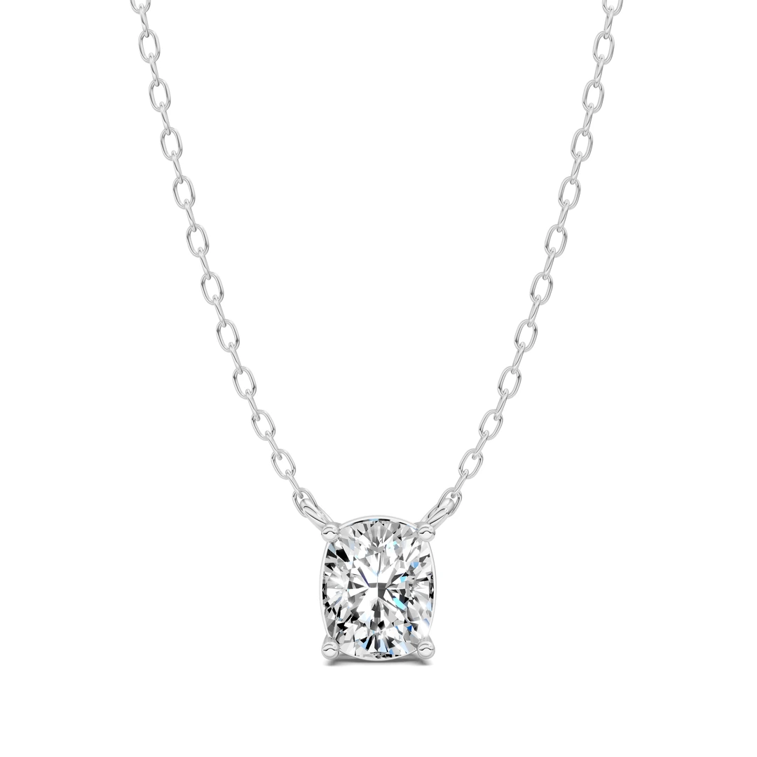 Lab Grown Solitaire Cushion Diamond Pendant