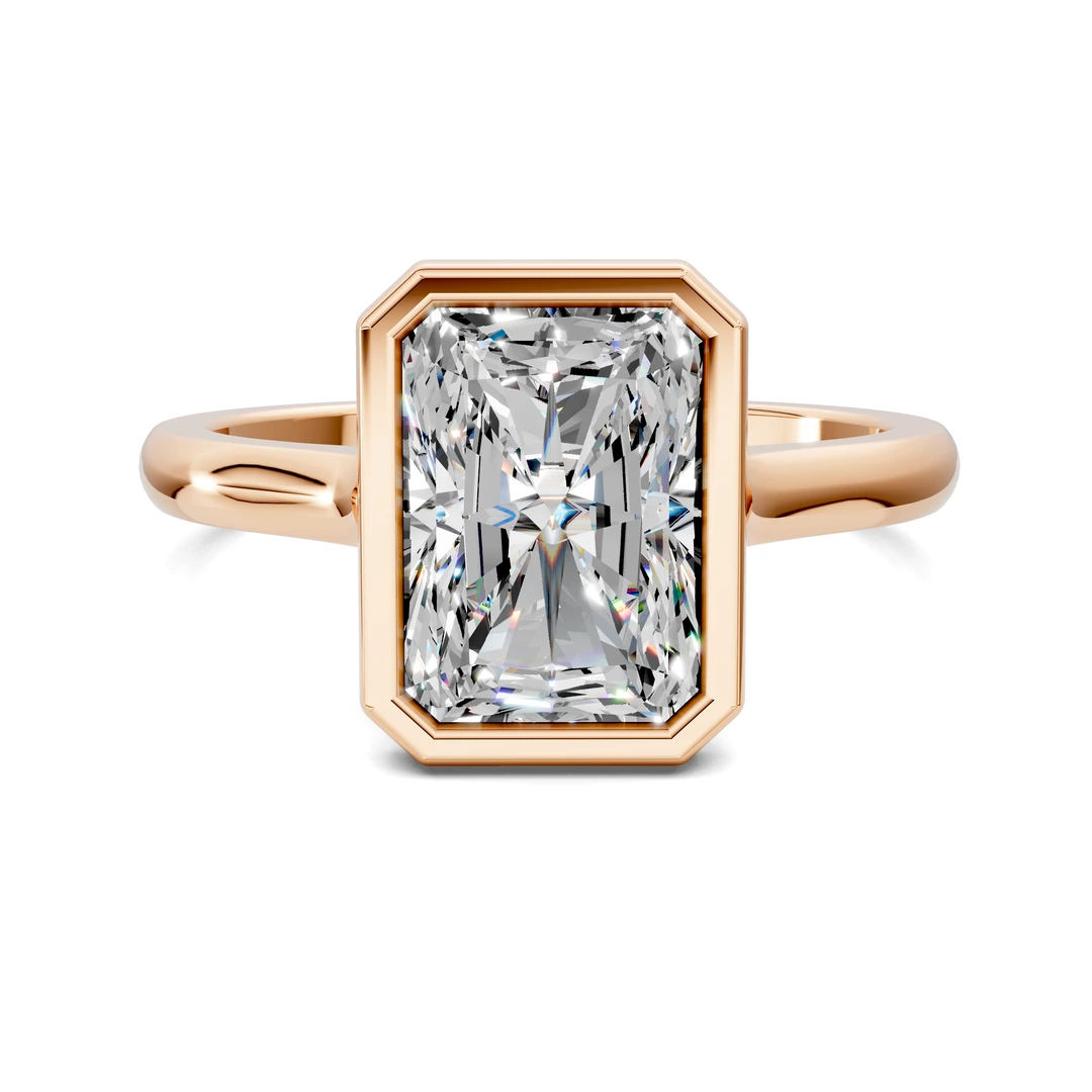 Lab Grown Bezel Cathedral Solitaire Ring