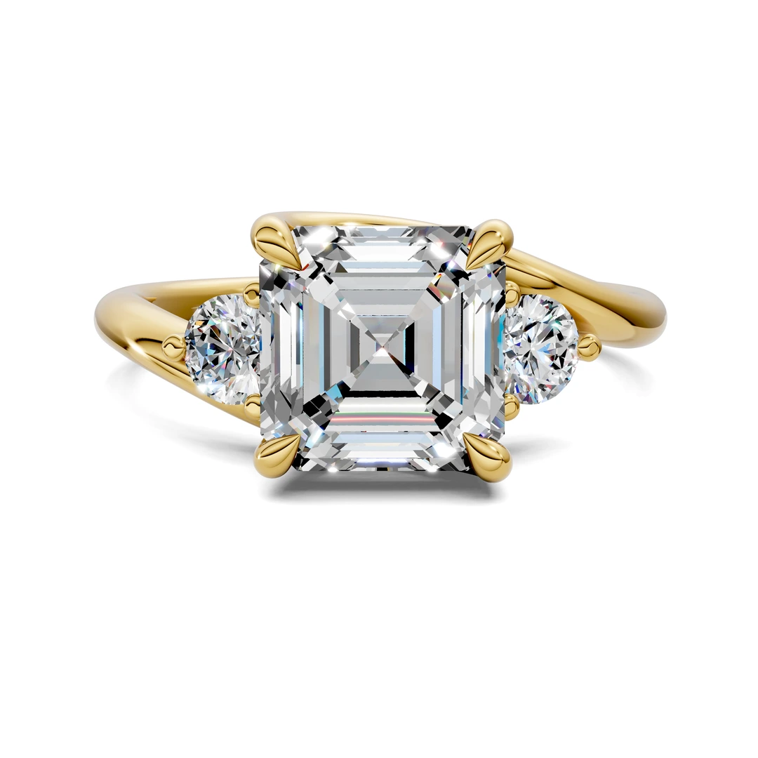 Lab Grown Bypass Three Stone Ring