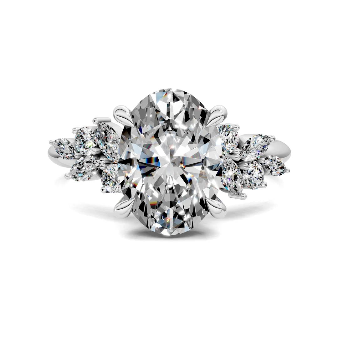 Lab Grown Floral Cluster Ring
