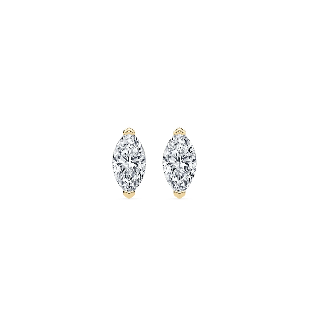 Marquise Lab Grown Diamond Chevron Stud Earrings