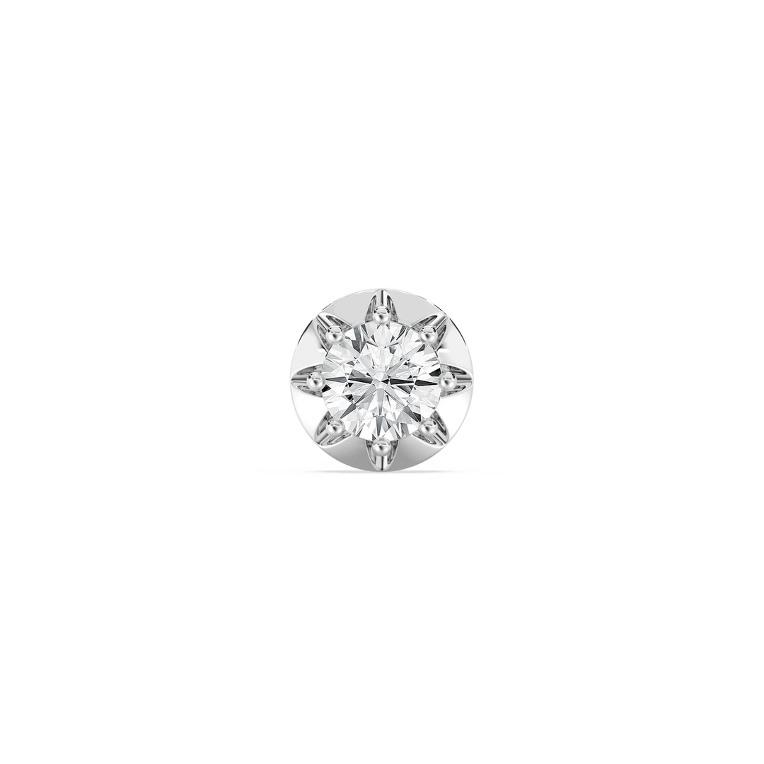 Round Lab Grown Diamond Circular Crown Single Stud Earring