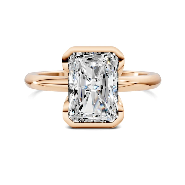 Lab Grown Half Bezel Ring