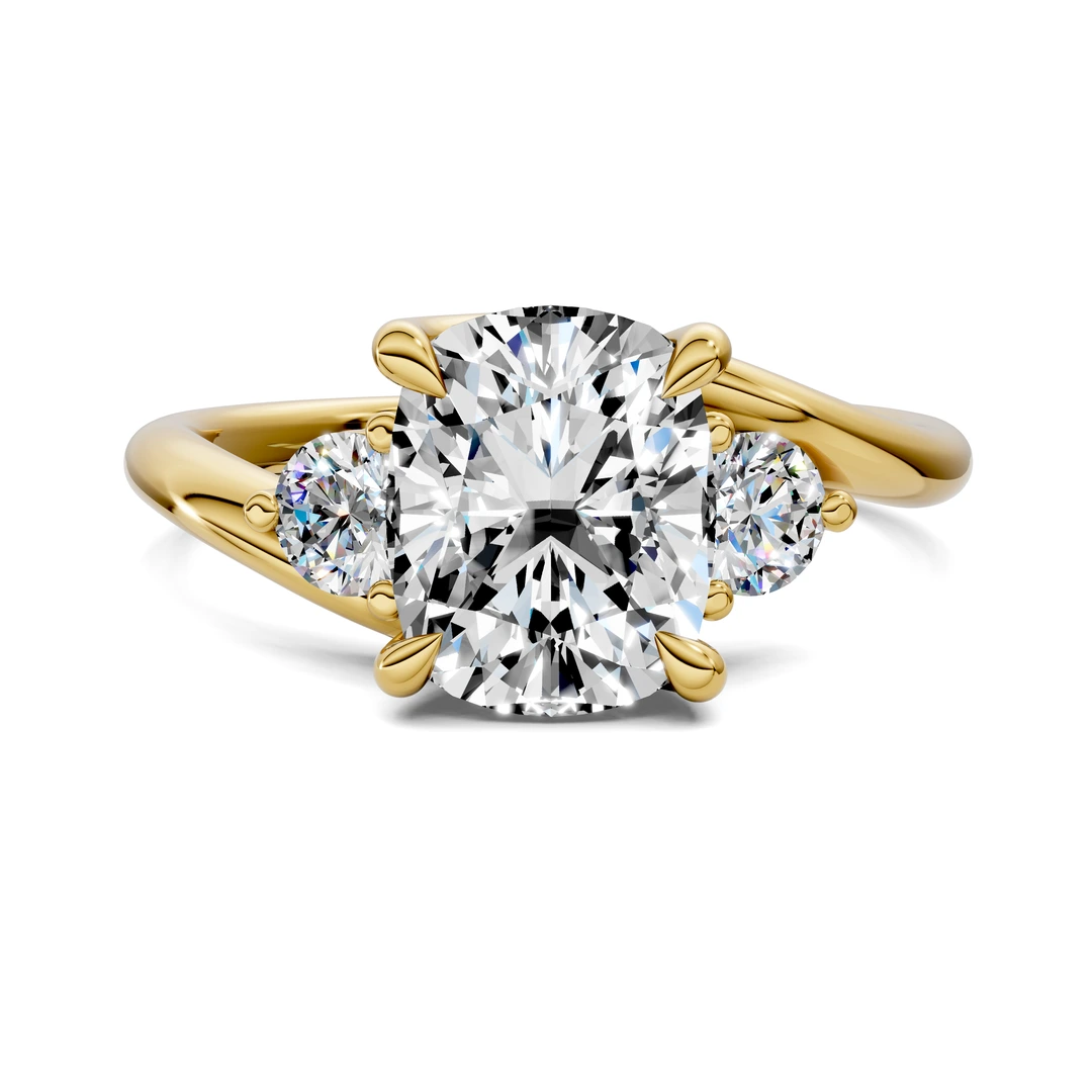 Lab Grown Bypass Three Stone Ring