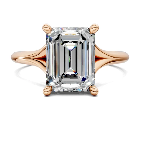 Lab Grown Split Shank Hidden Halo Engagement Ring
