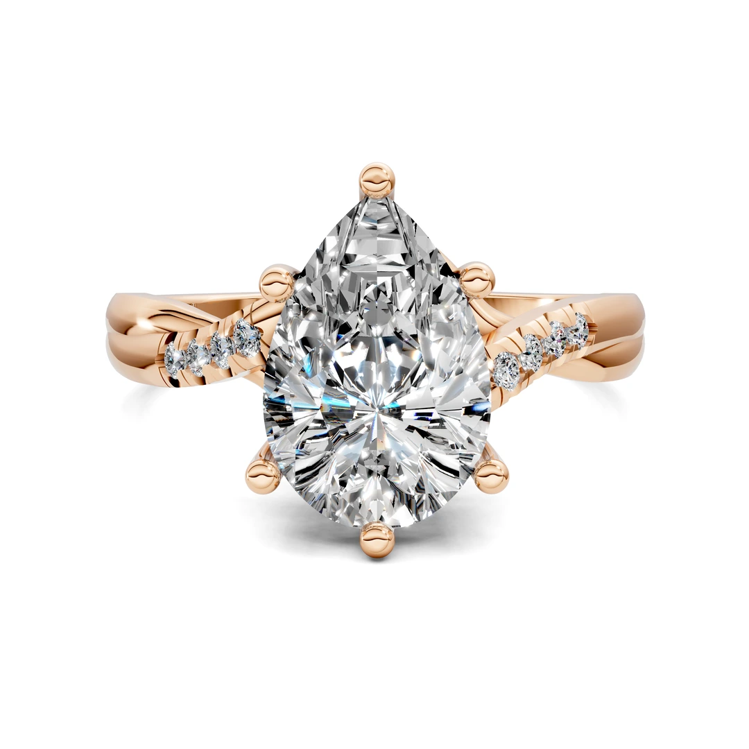 Lab Grown Twisted Pavé Ring