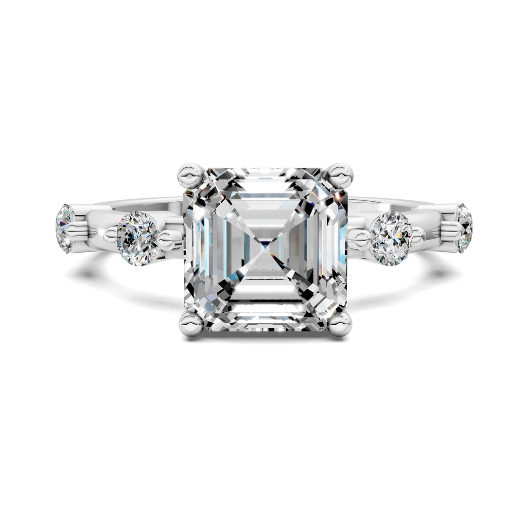 Lab Grown Hidden Halo Accent Ring