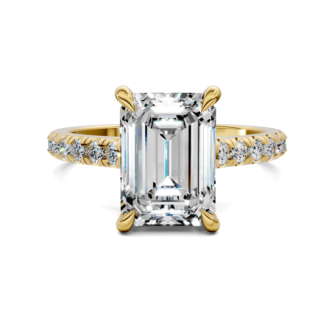 Lab Grown Cathedral Hidden Halo Pavé Ring