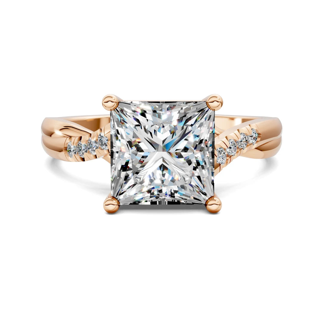 Lab Grown Twisted Pavé Ring
