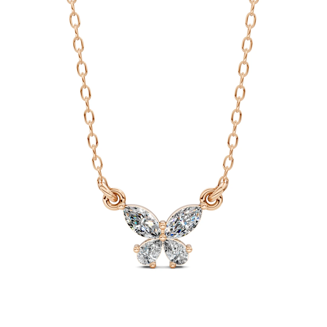 Lab Grown Butterfly Diamond Necklace