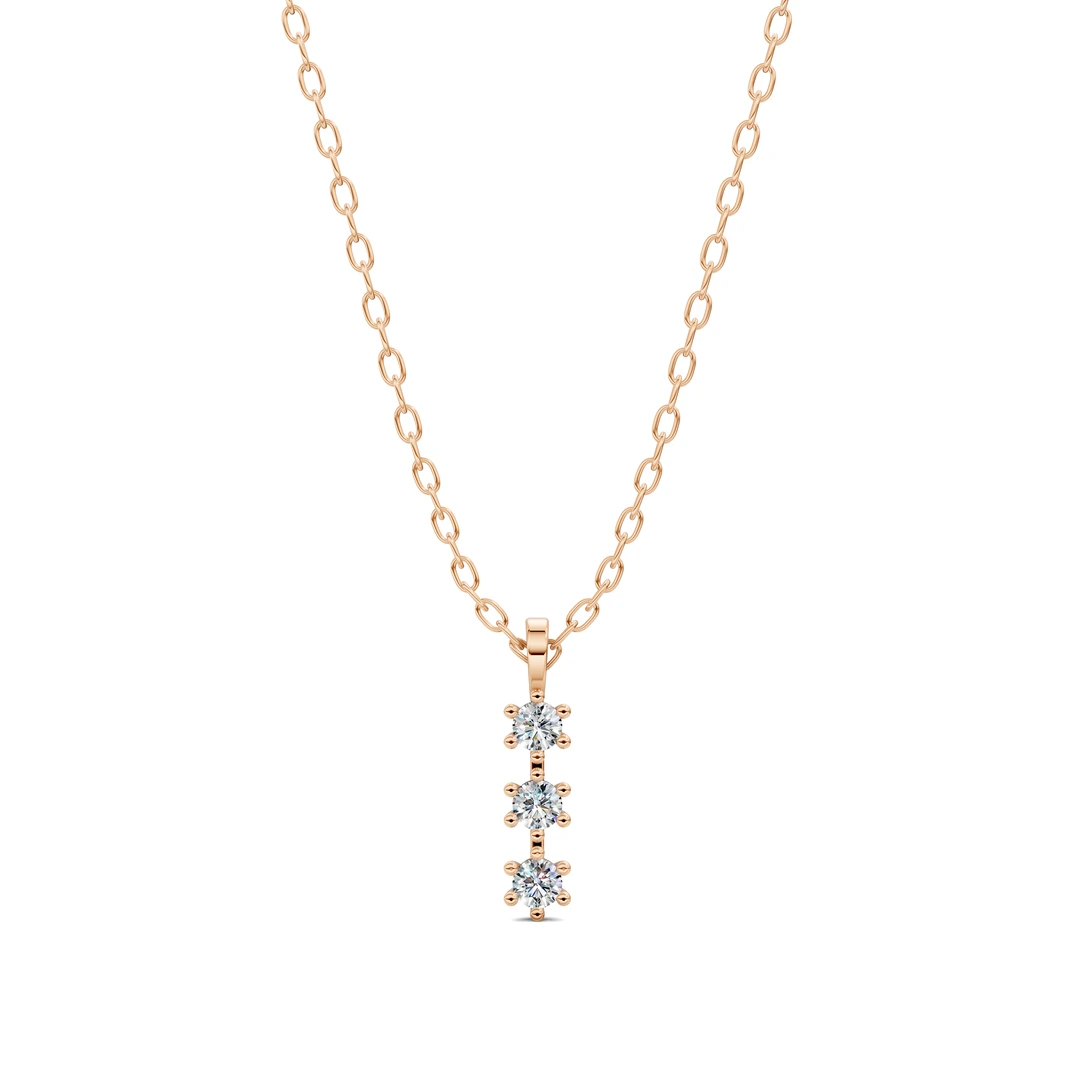 Lab Grown Three Stone Diamond Journey Pendant