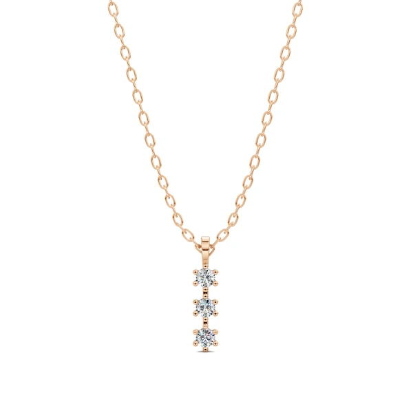 Lab Grown Three Stone Diamond Journey Pendant