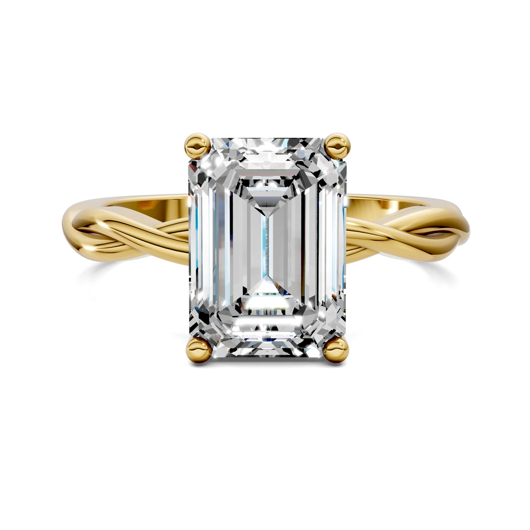 Lab Grown Twisted Vine Solitaire Ring