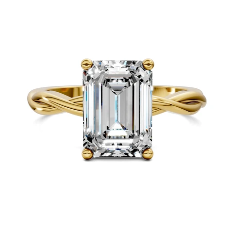 Lab Grown Twisted Vine Solitaire Ring