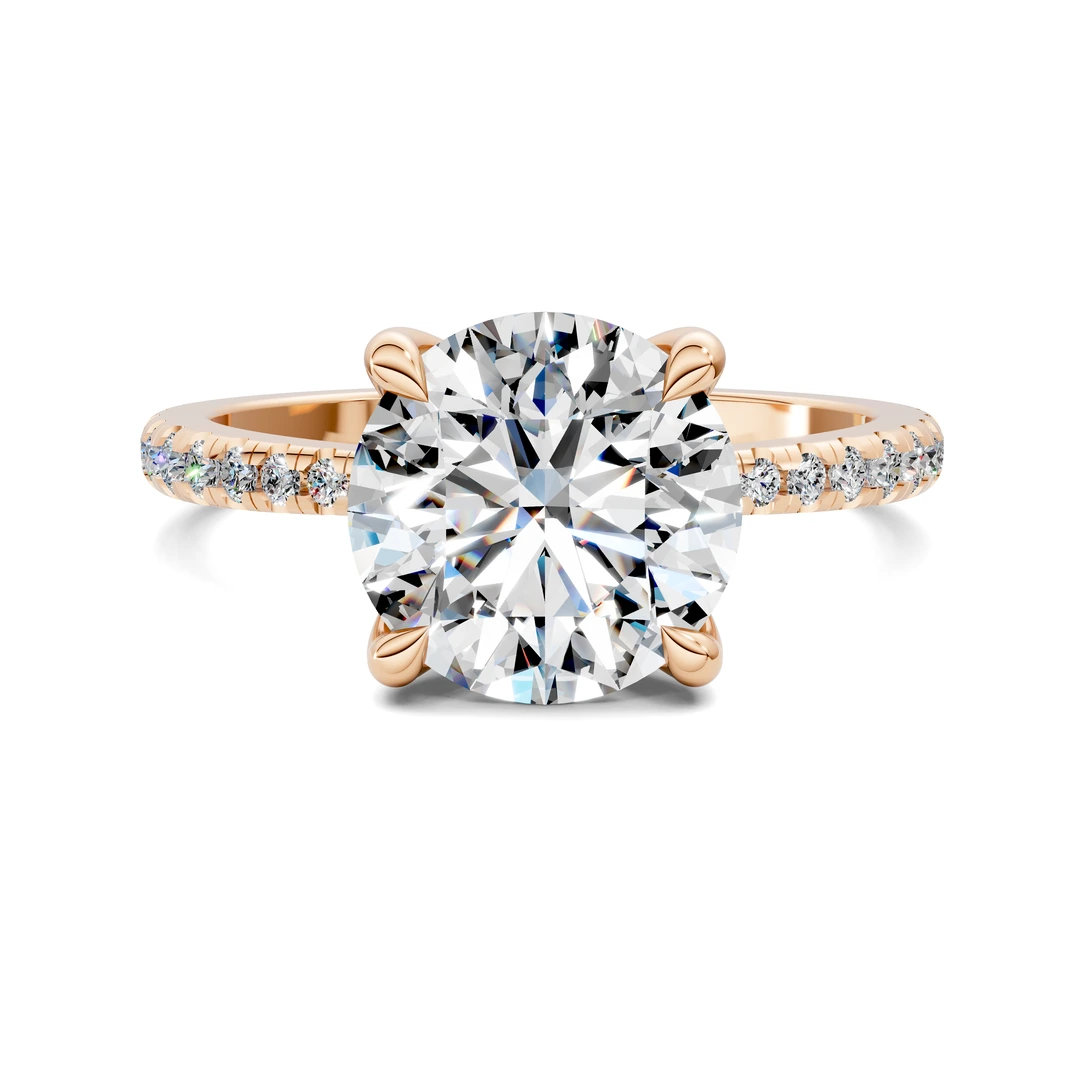 Lab Grown Floral Basket Pavé Ring