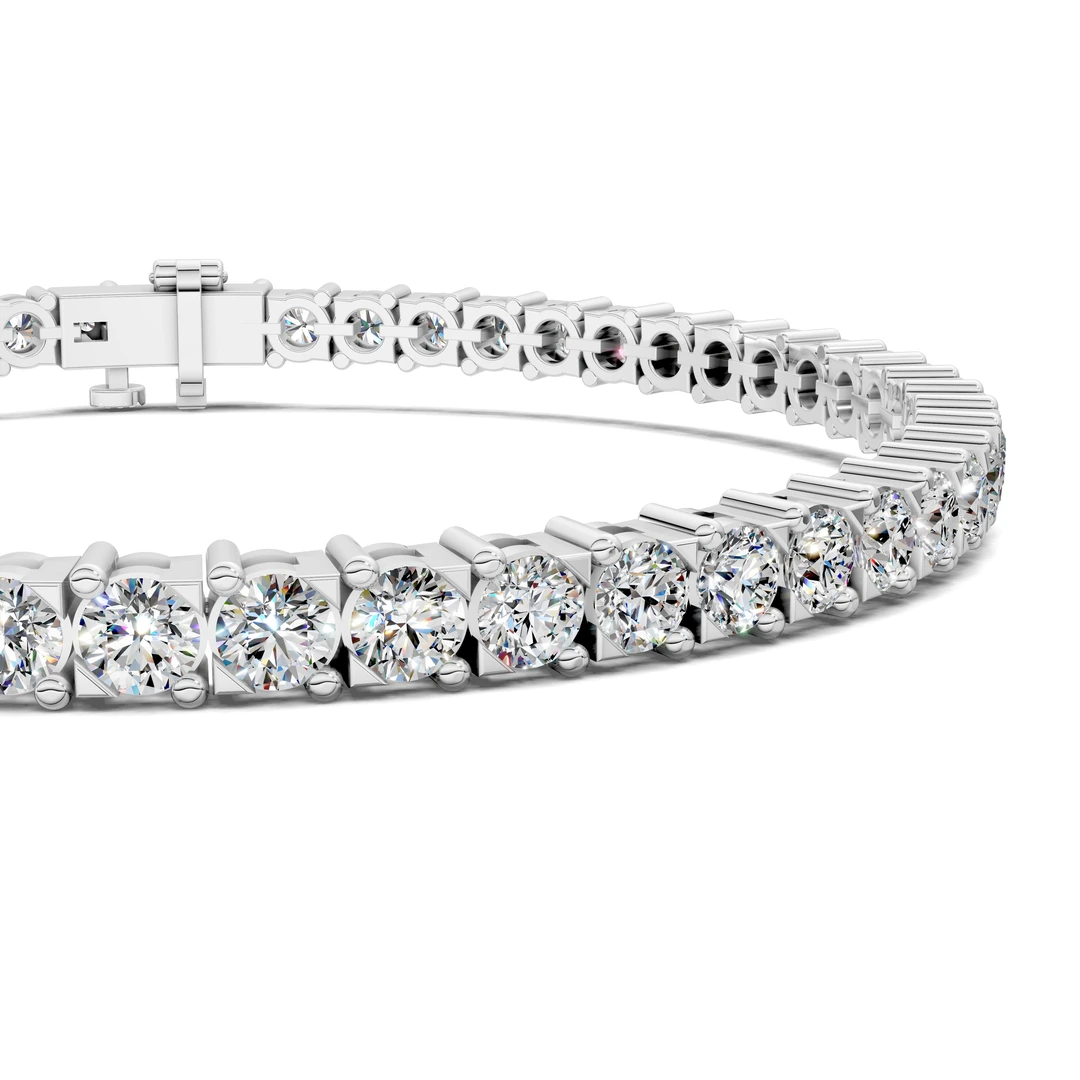 Lab Grown Cross Prong Tennis Bracelet