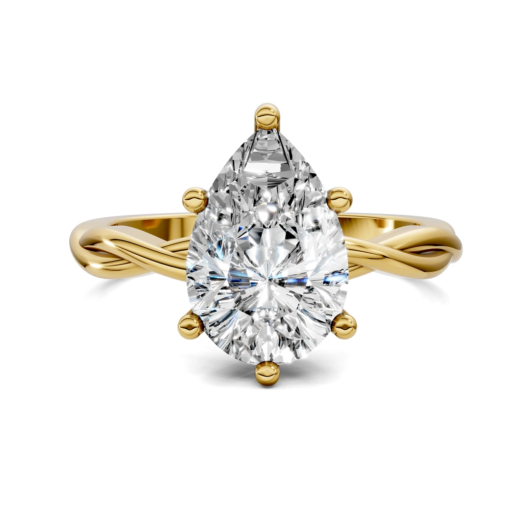 Lab Grown Twisted Vine Solitaire Ring