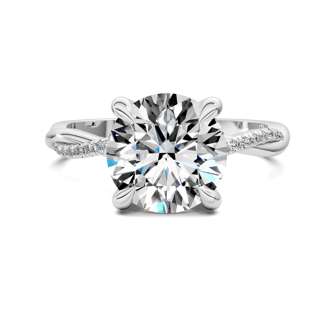 Lab Grown Scalloped twisted Pavé Ring