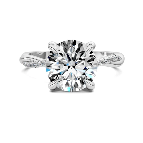 Lab Grown Scalloped twisted Pavé Ring