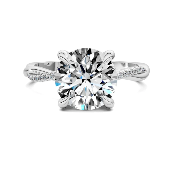 Lab Grown Scalloped twisted Pavé Ring