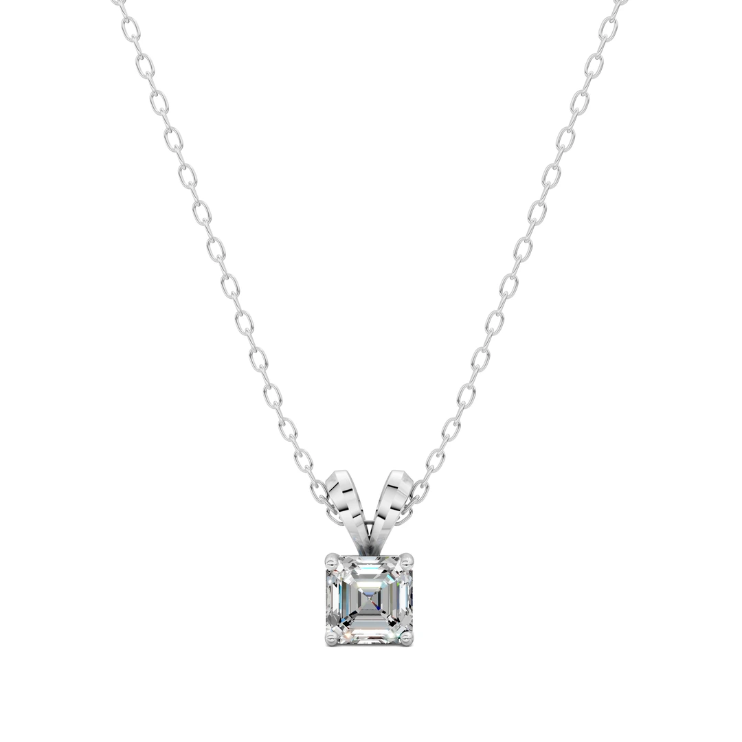 Lab Grown Split Bail Asscher Pendant
