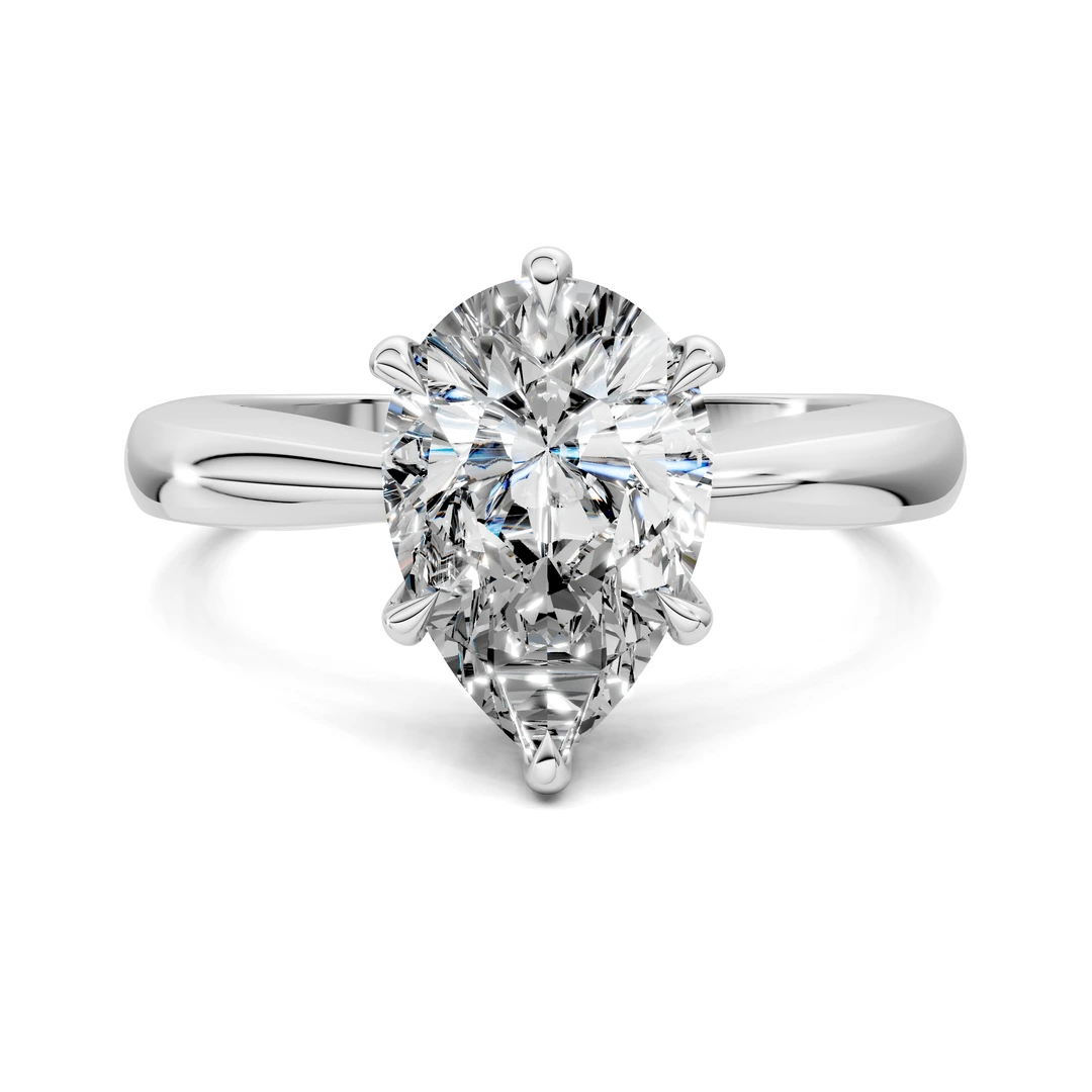 Lab Grown Tapered Solitaire Ring