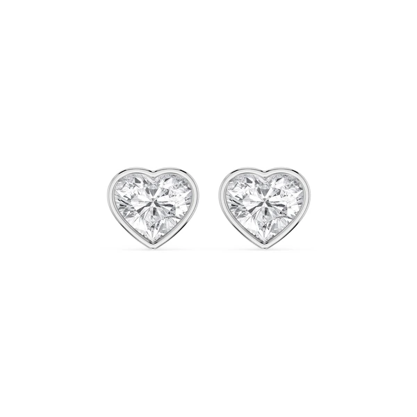 Heart Lab Grown Diamond Bezel Set Certified Stud Earrings