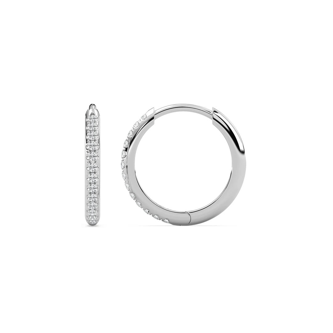 1/5 ctw Round Lab Grown Diamond Huggie Hoop Earrings