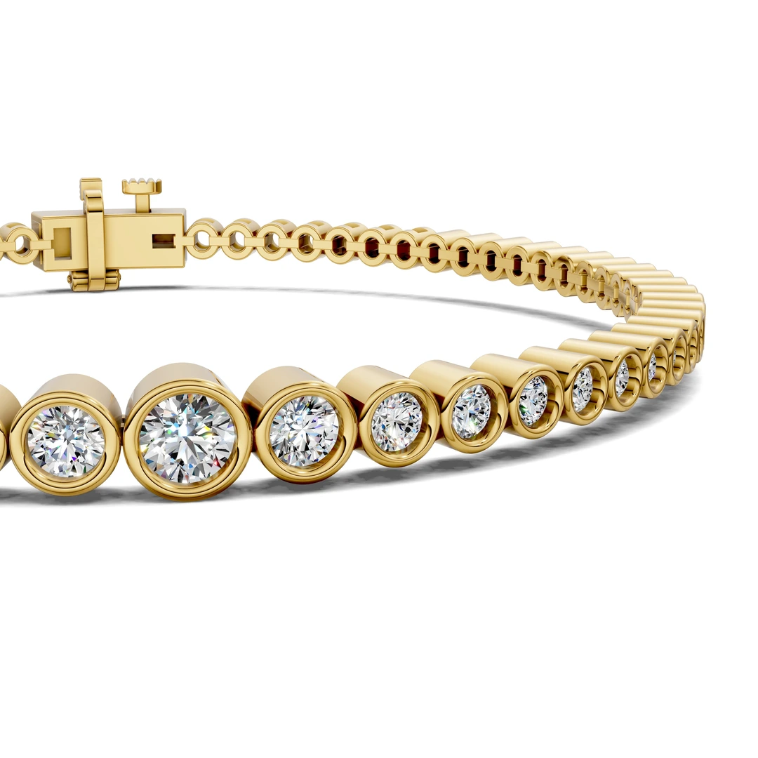 Lab Grown Graduated Bezel Tennis Bracelet
