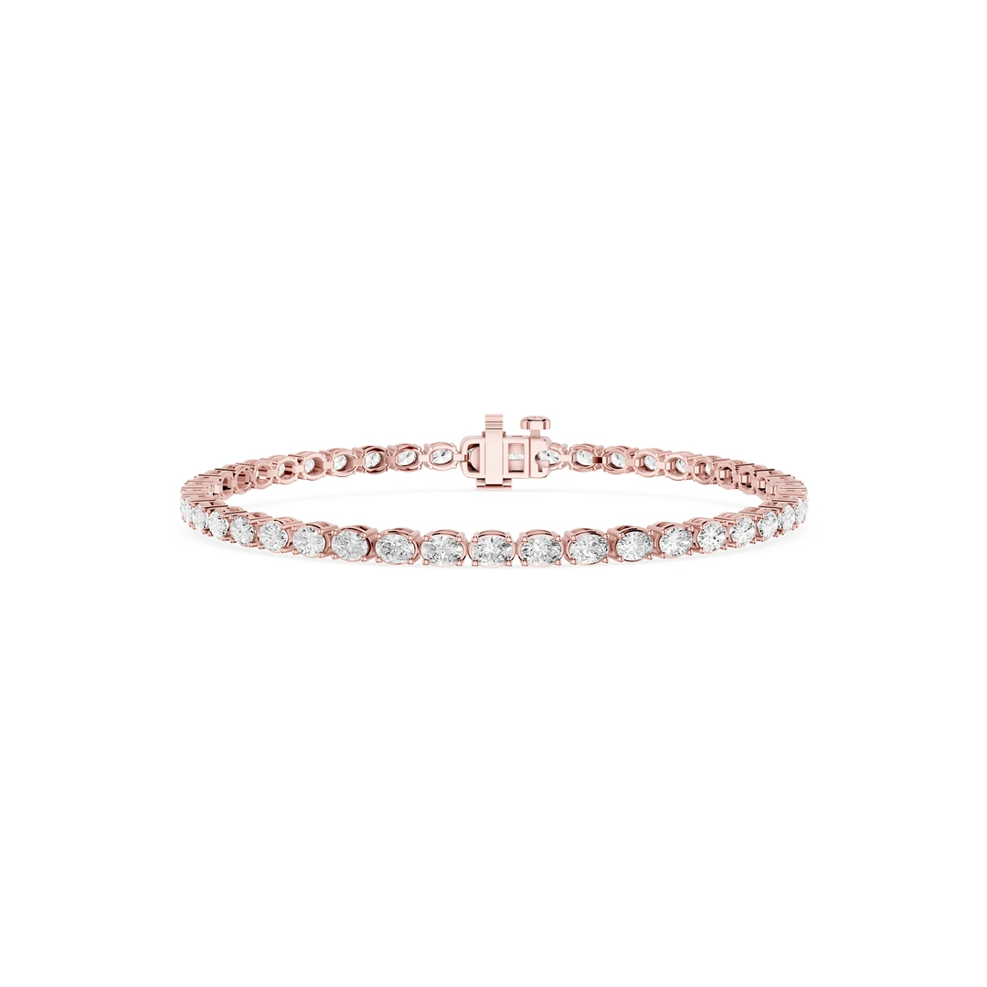 Oval Lab Grown Diamond East-West Four Prong Tennis Bracelet