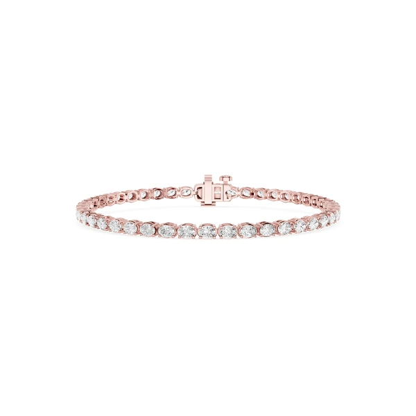 Oval Lab Grown Diamond East-West Four Prong Tennis Bracelet