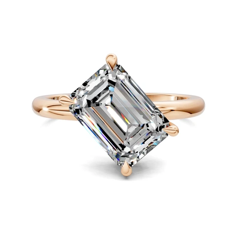 Lab Grown Angled Solitaire Ring