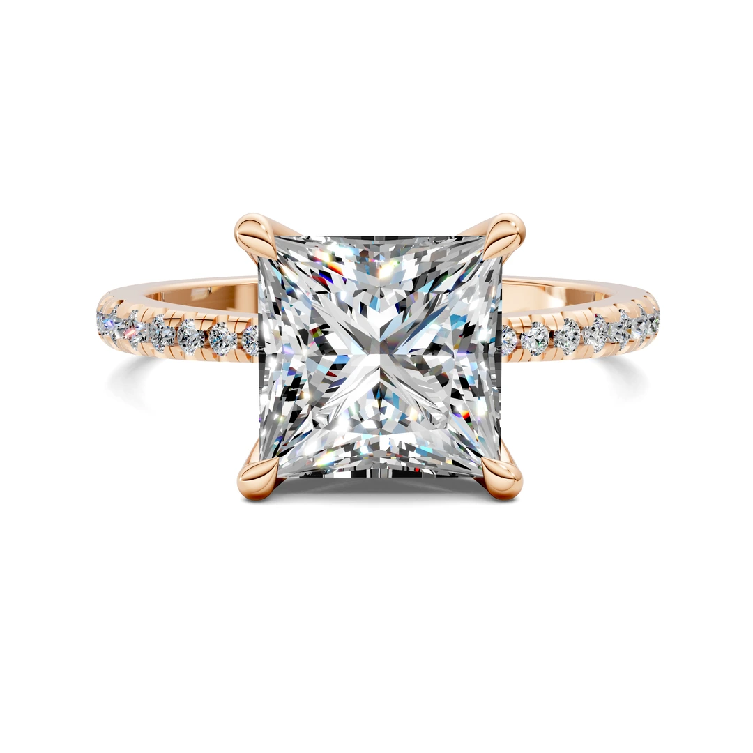Lab Grown Floral Basket Pavé Ring