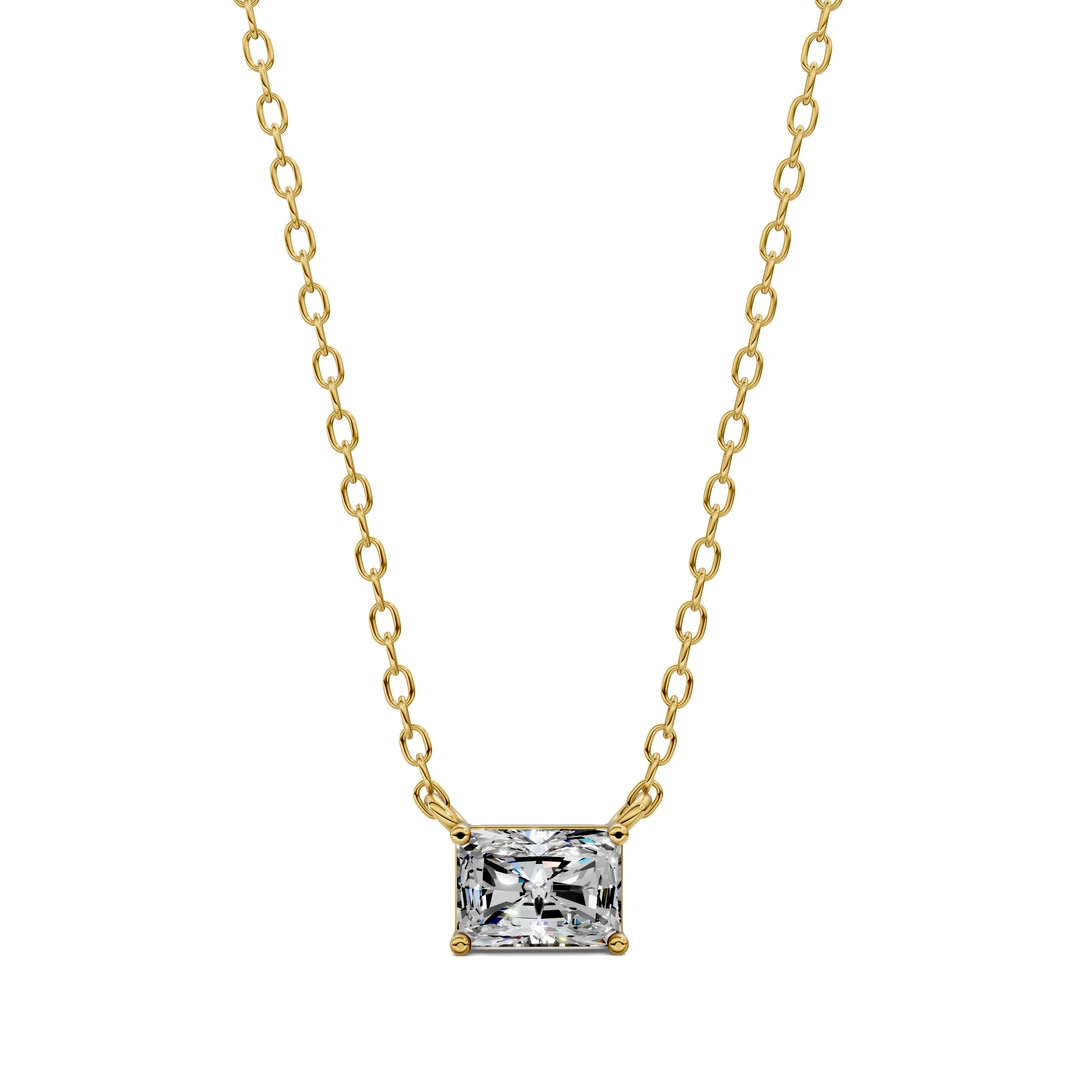 Lab Grown East West Solitaire Radiant Pendant