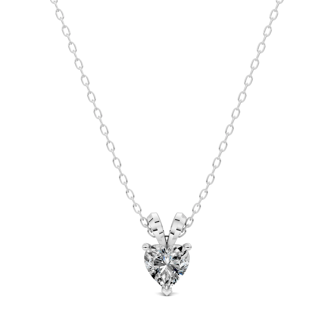 Lab Grown Split Bail Heart Pendant