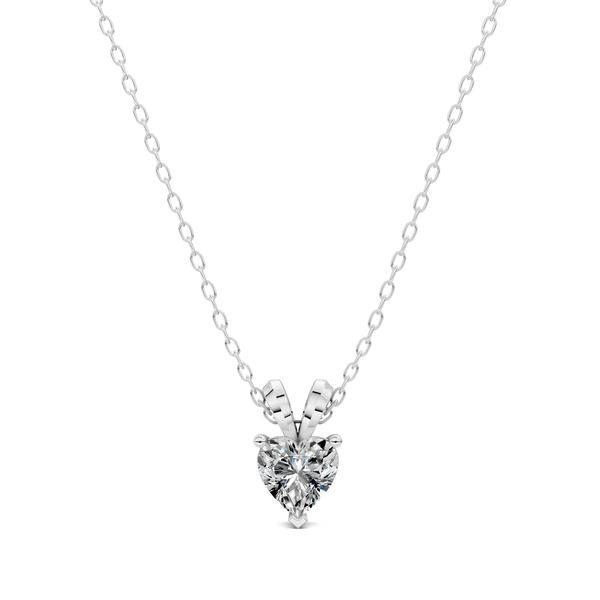Lab Grown Split Bail Heart Pendant