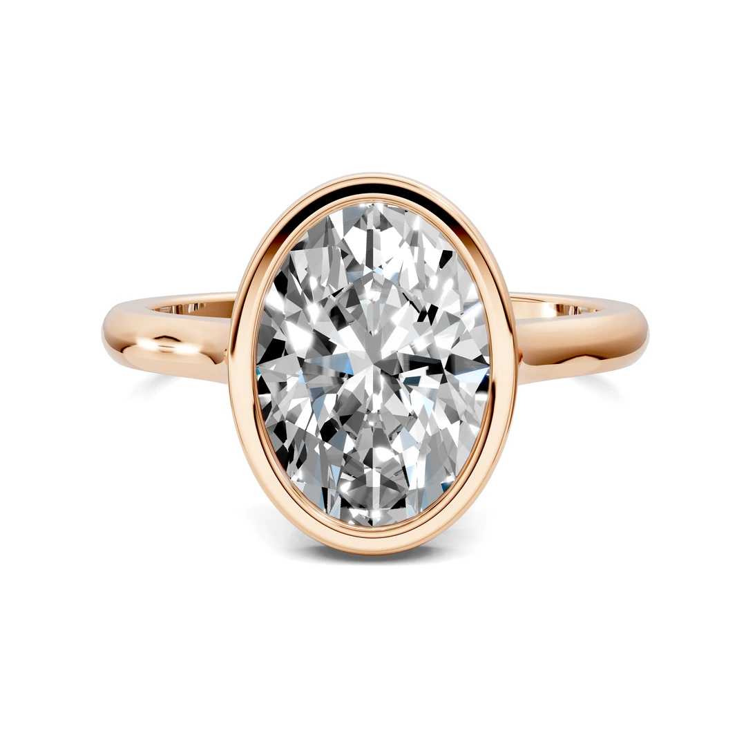 Lab Grown Bezel Cathedral Solitaire Ring
